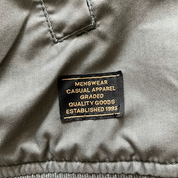 Mens H&M Hunter Green Hooded Bomber Zip Up - Picture 3 of 4